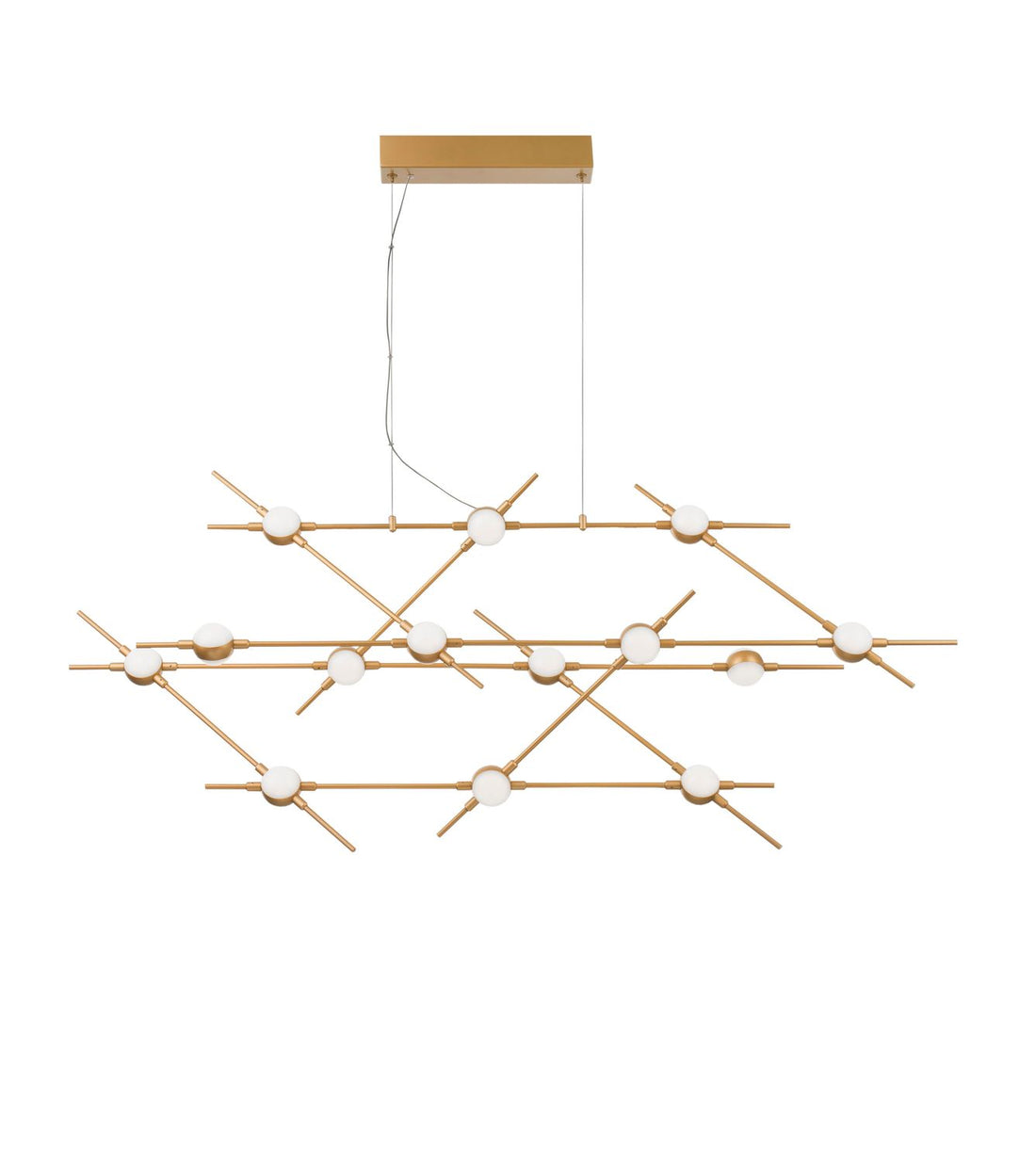 Suspension Atomo dorée, H 120 cm