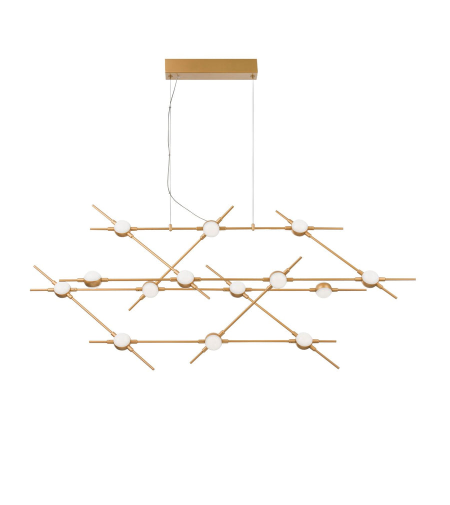 Suspension Atomo dorée, H 120 cm