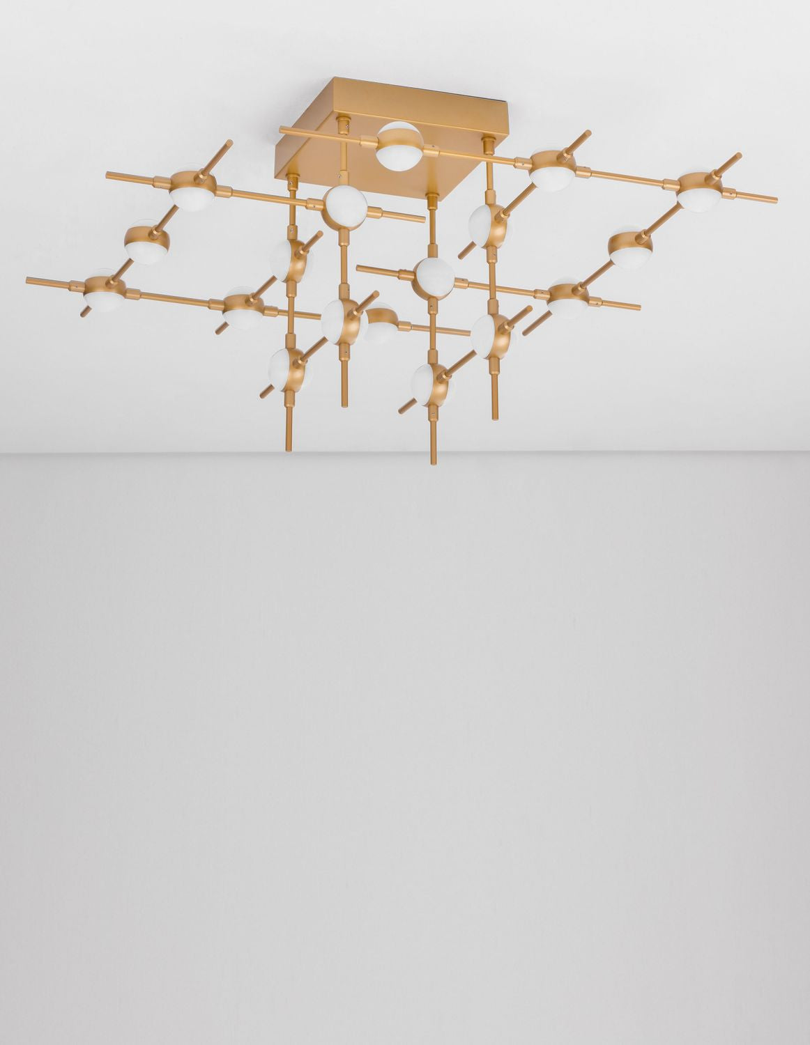 Plafonnier Atomo doré, L 75 cm