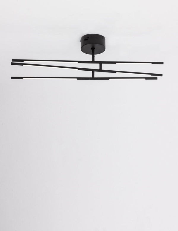 Plafonnier Raccio noir, L 84 cm