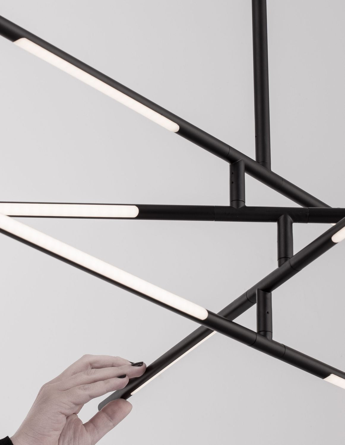 Suspension Raccio noire, L 84 cm