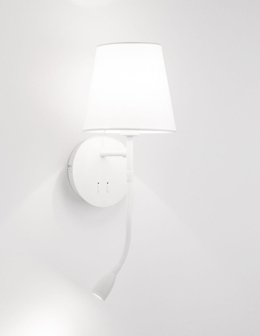 Applique murale NIA 2 lumières blanche, tissu