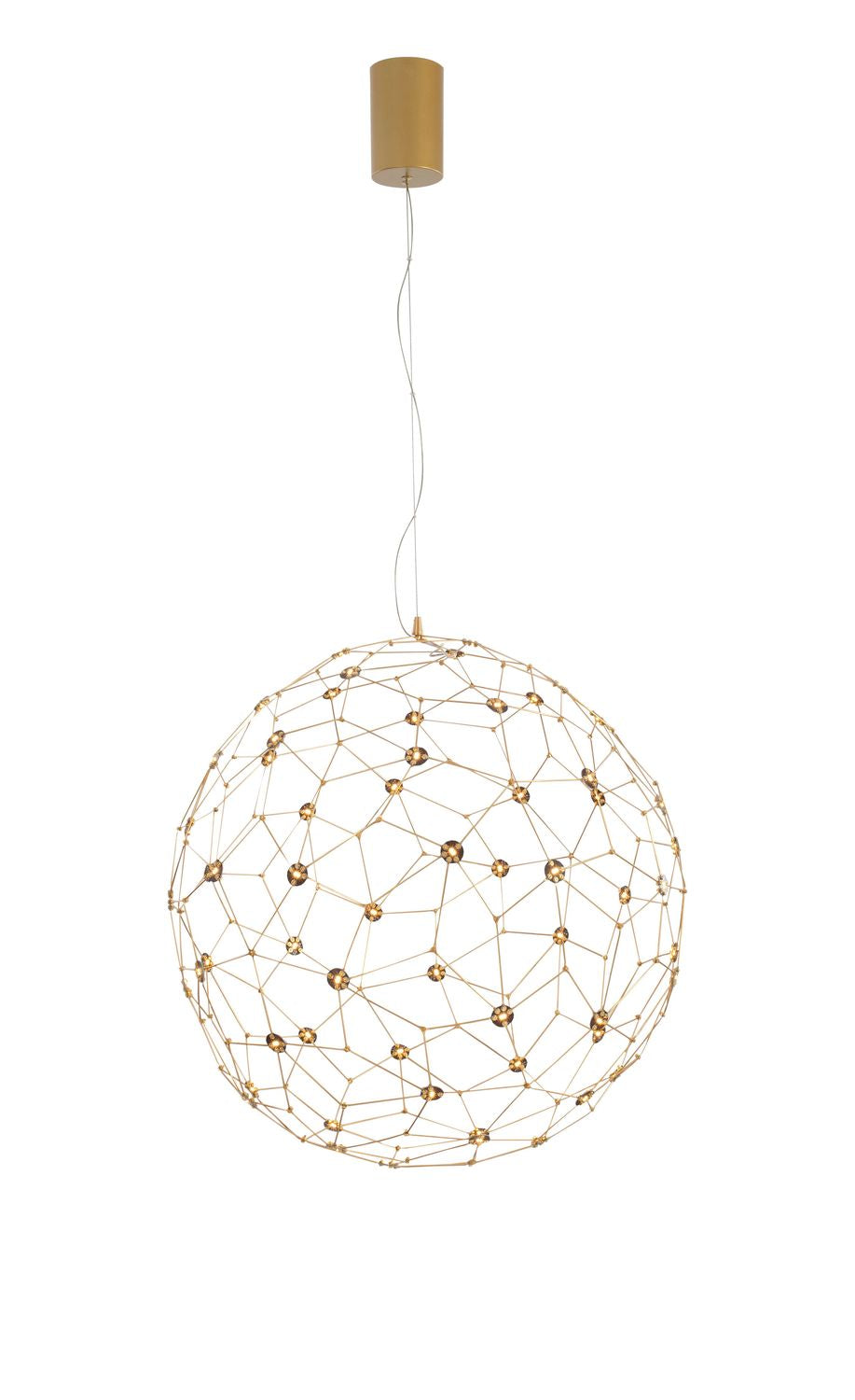 Suspension Sole dorée, H 310 cm