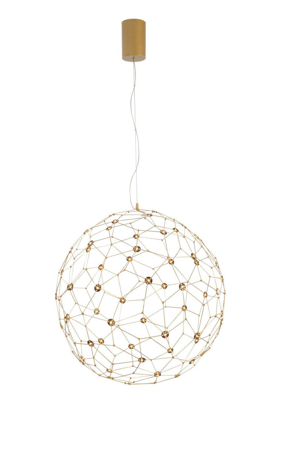 Suspension Sole dorée, H 310 cm