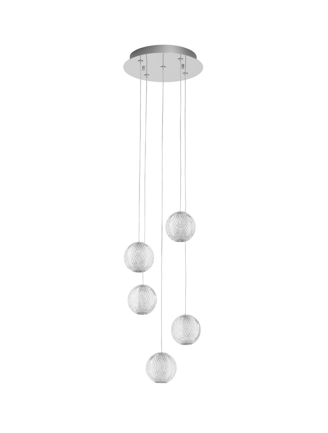 Suspension Brillante chromée, H 120 cm (9186910)