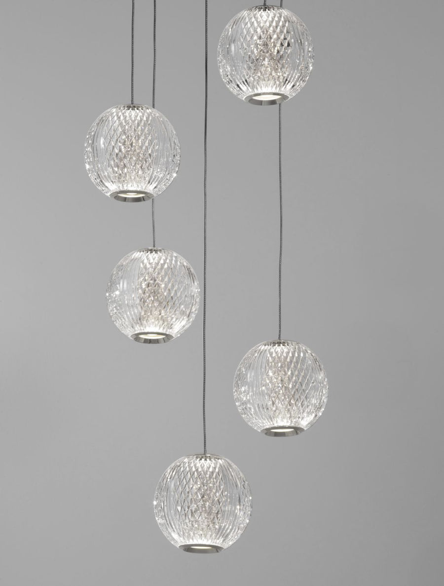 Suspension Brillante chromée, H 120 cm (9186910)