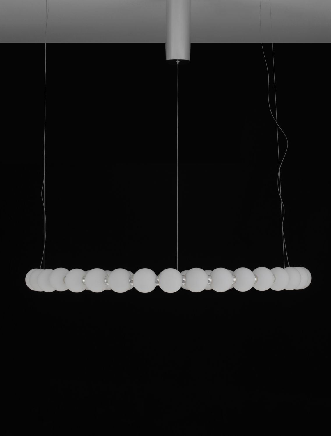 Suspension Perla chromée, verre, H 200 cm (9186917)