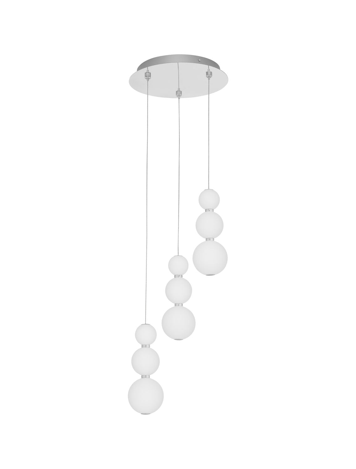 Suspension Perla chromée, verre, H 150 cm (9186919)