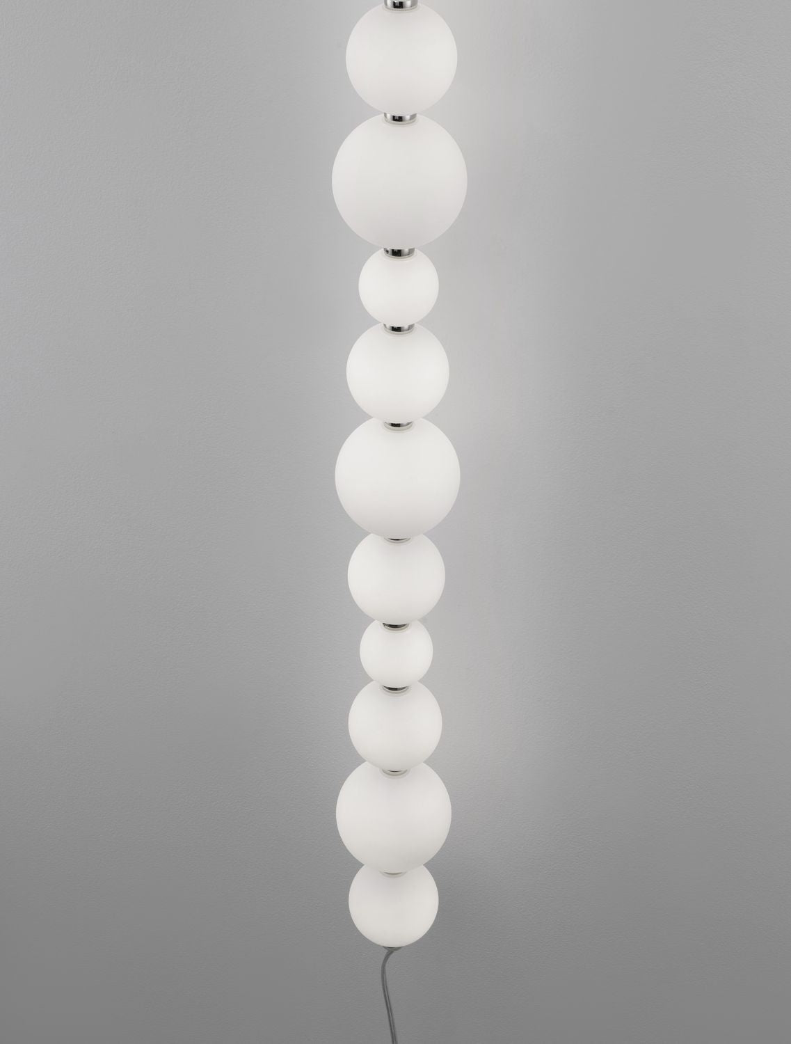 Applique murale Perla chromée, verre, H 105 cm