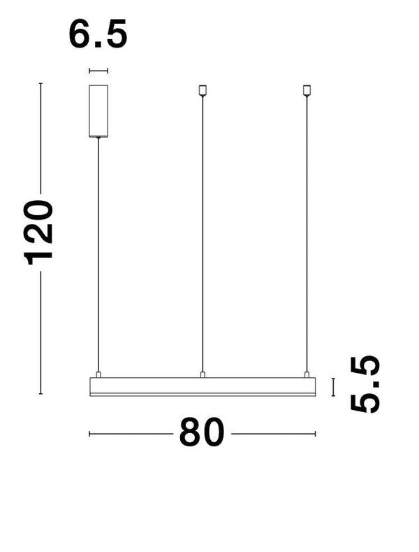 Suspension Motif noire, H 200 cm (9190848)