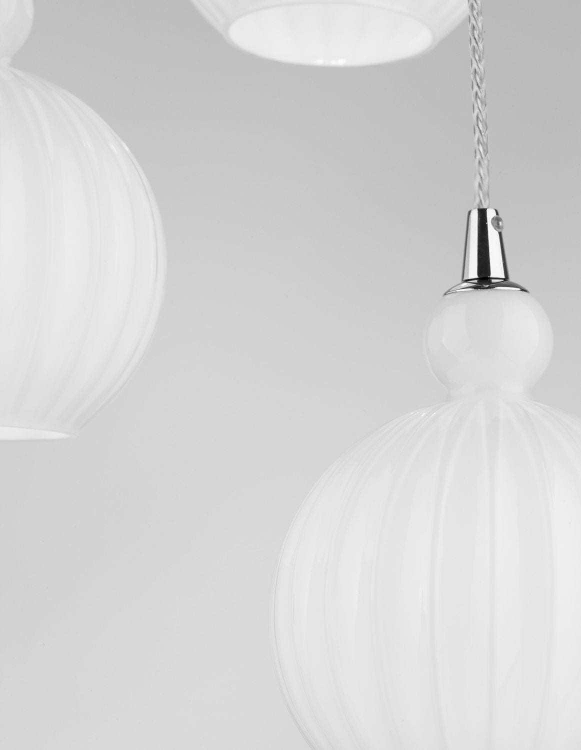 Suspension Odell 3 lumières blanche, verre