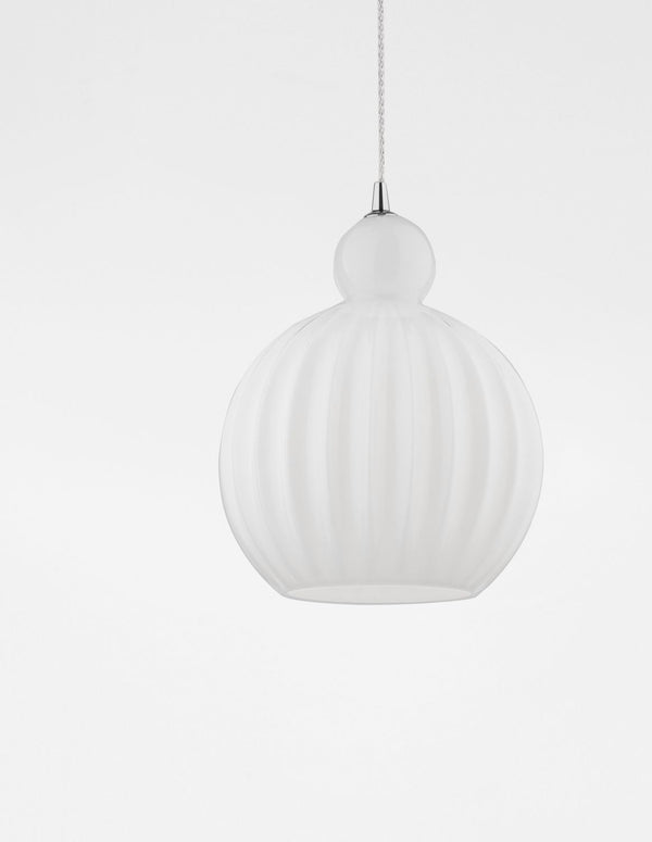 Suspension Odell blanche, verre
