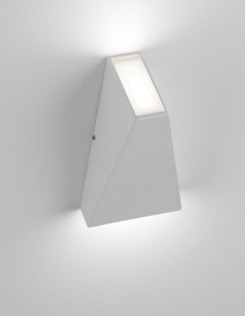 Applique extérieure Miley blanche, verre