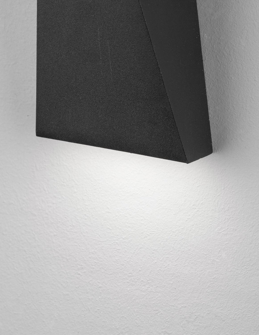 Applique extérieure Miley noire, verre