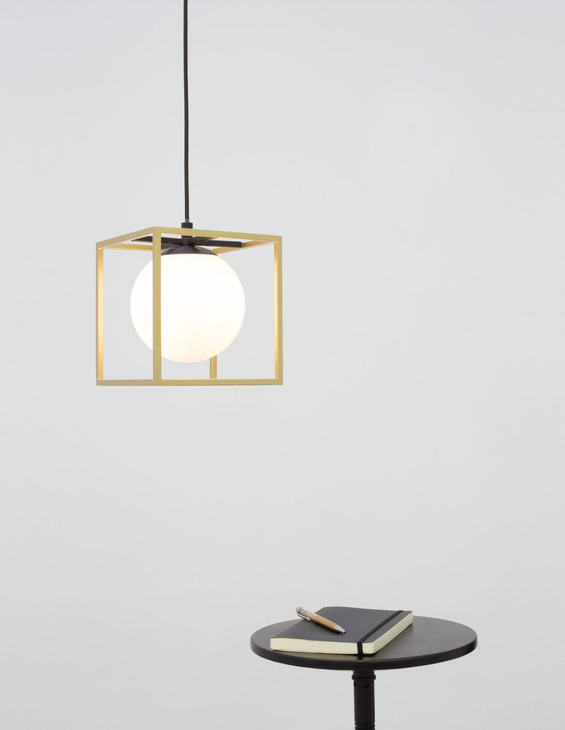 Suspension Juliet dorée, verre