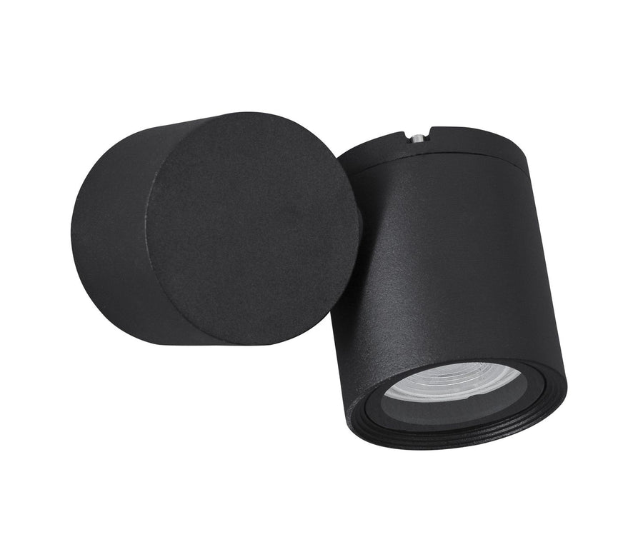 Applique extérieure Focus noire, verre