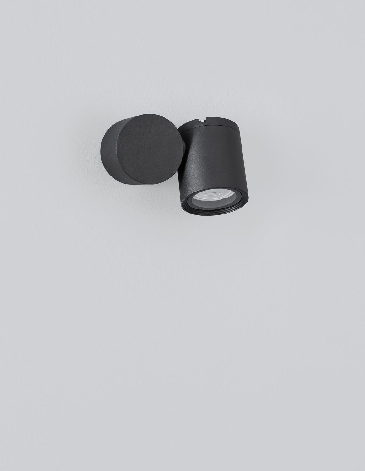 Applique extérieure Focus noire, verre