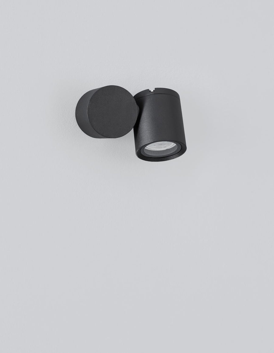 Applique extérieure Focus noire, verre