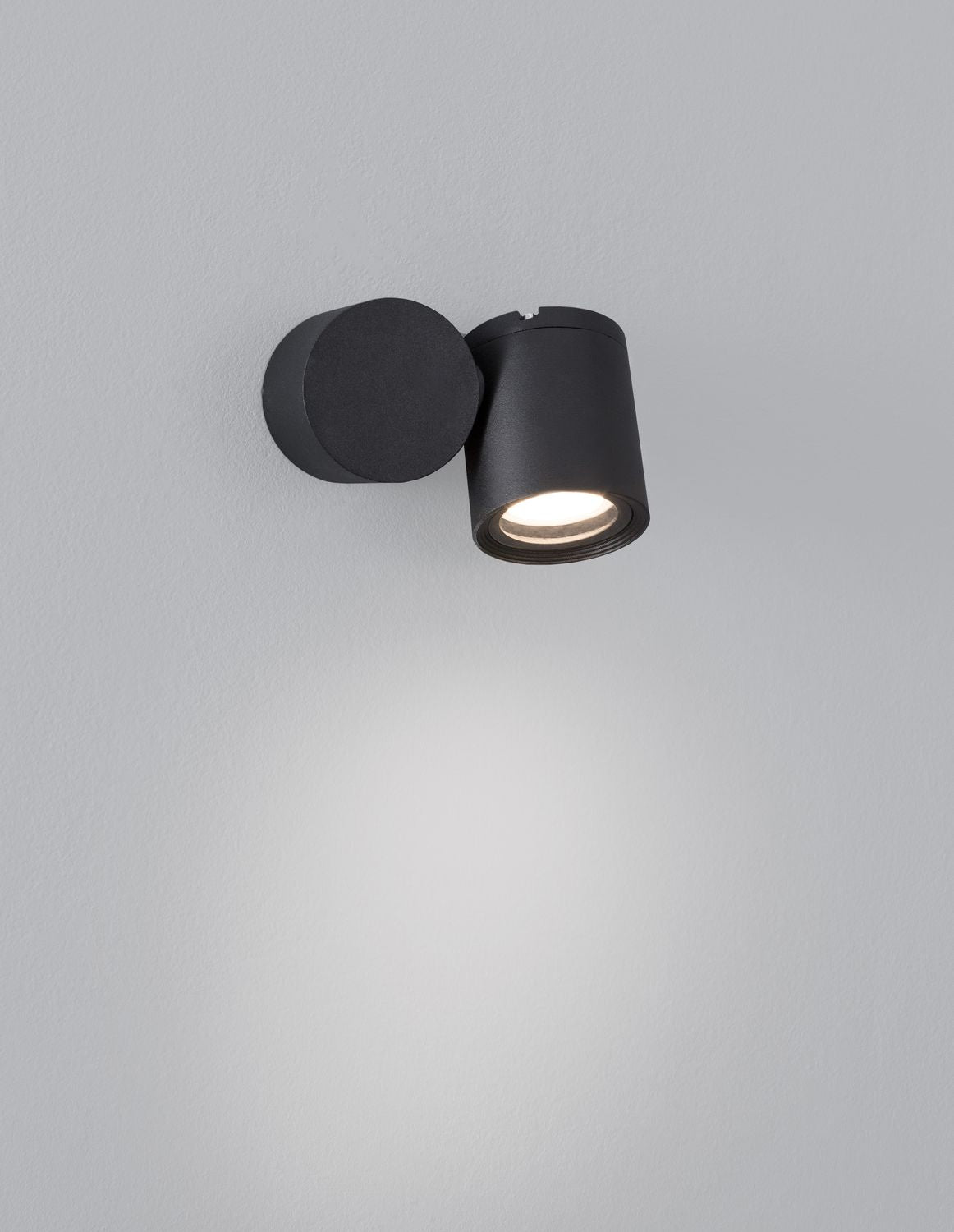 Applique extérieure Focus noire, verre