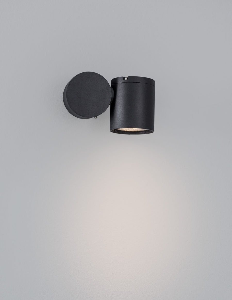 Applique extérieure Focus noire, verre
