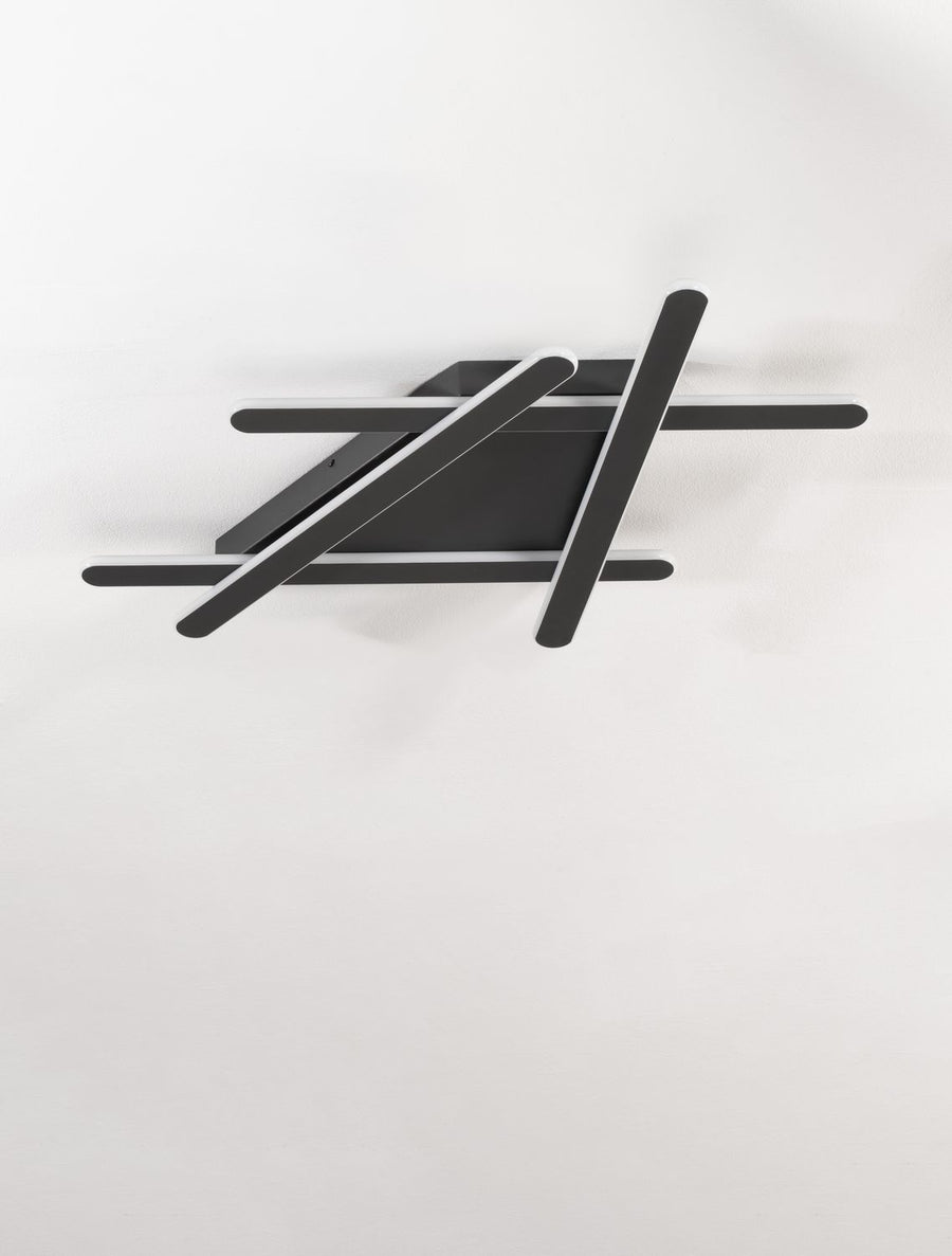 Plafonnier Willow noir, L 75 cm