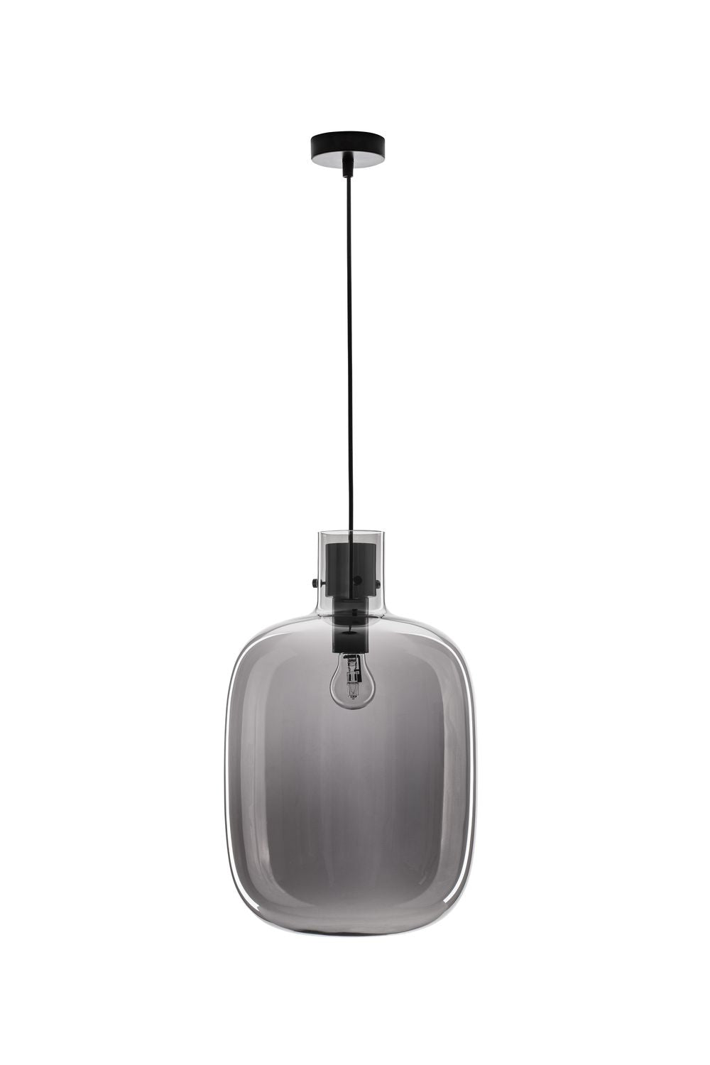 Suspension Cinzia noire, verre, H 248 cm