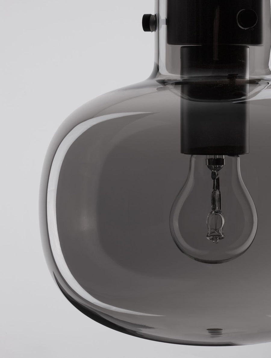 Suspension Cinzia noire, verre, H 228 cm