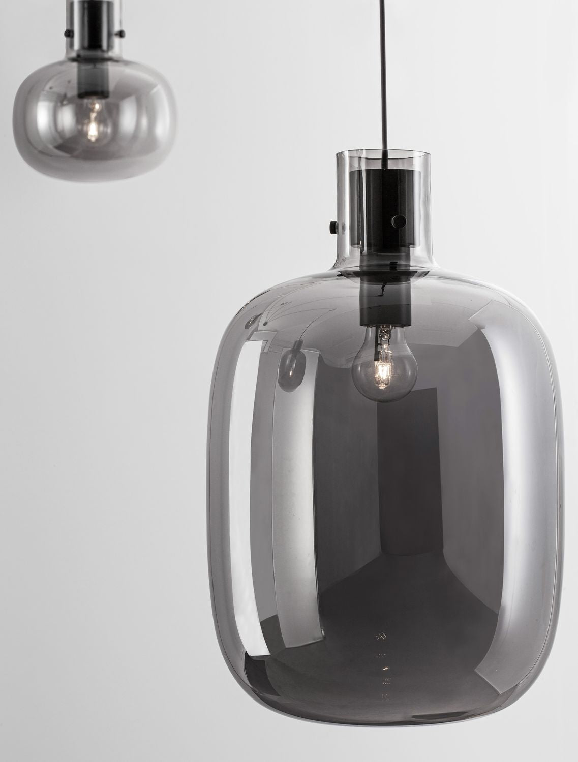 Suspension Cinzia 4 lumières noire, verre