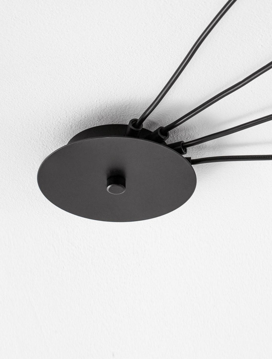 Suspension Cinzia 4 lumières noire, verre