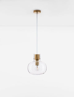 Suspension Cinzia dorée, verre, H 228 cm