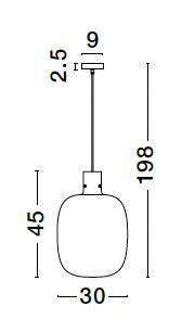 Suspension Cinzia dorée, verre, H 198 cm (9236640)