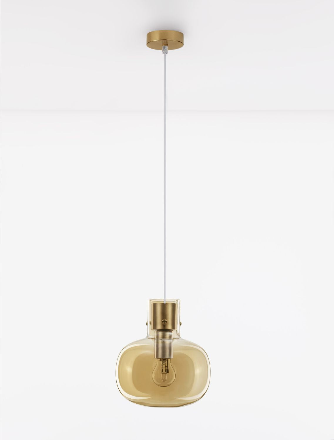 Suspension Cinzia dorée, verre, H 178 cm