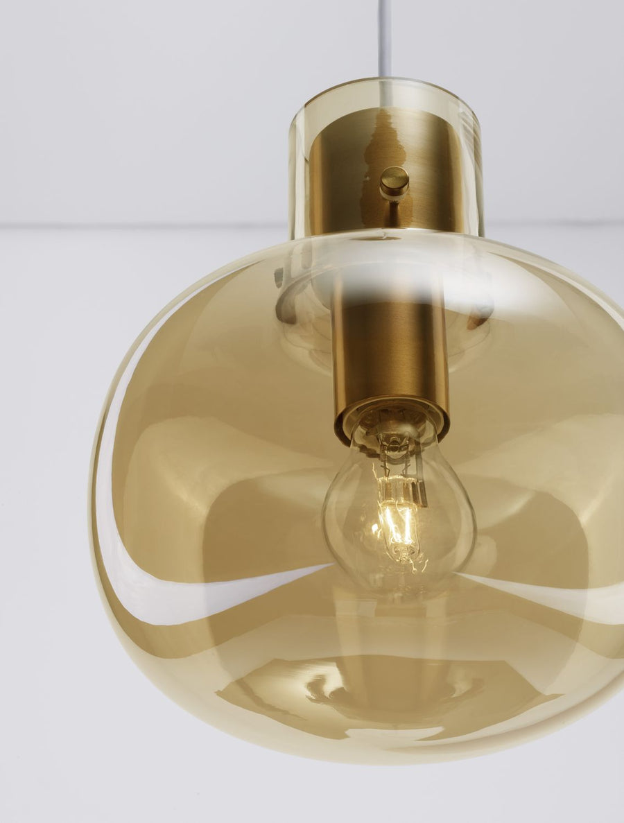 Suspension Cinzia dorée, verre, H 178 cm