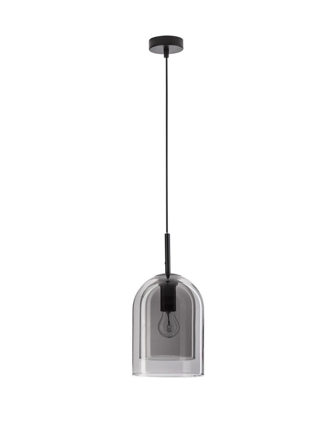 Suspension Velor noire et fumée, verre