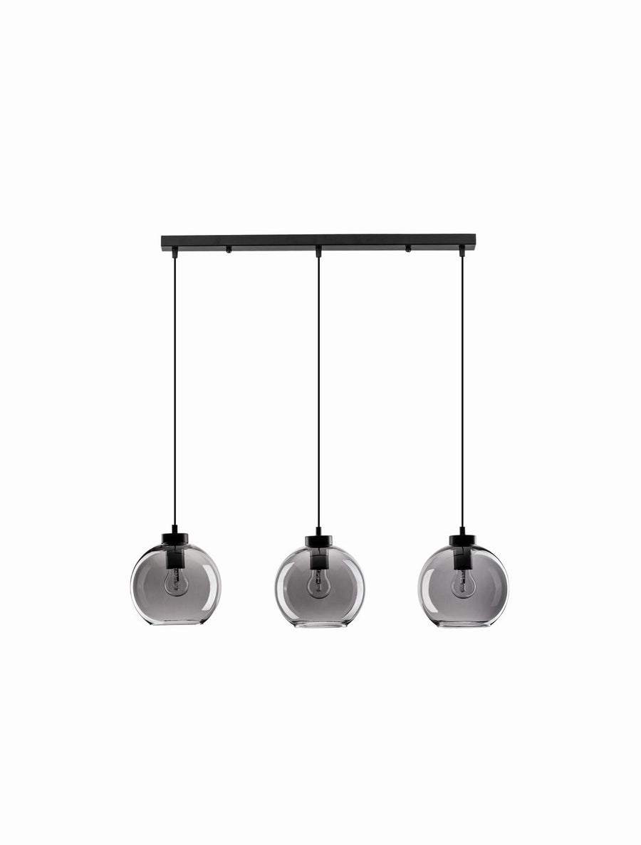 Suspension Palmer 3 lumières noire, verre (9241150)
