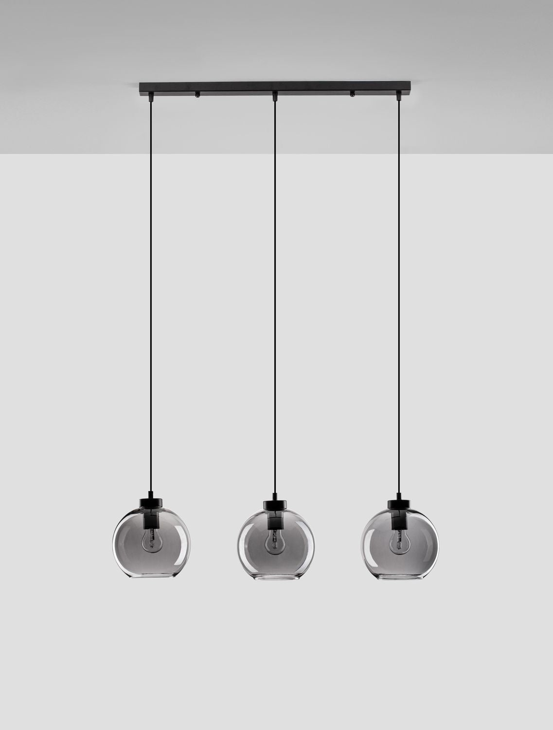 Suspension Palmer 3 lumières noire, verre (9241150)