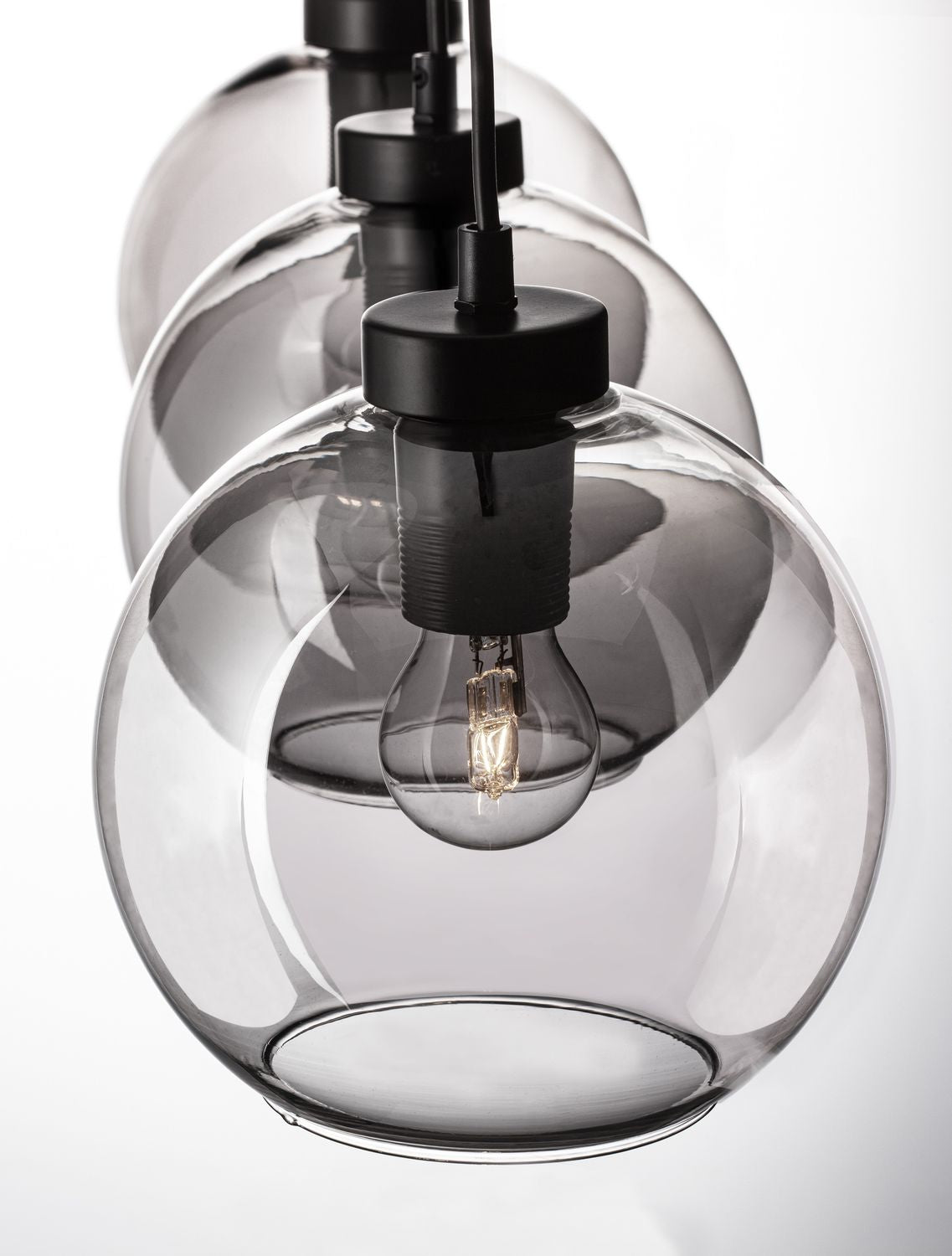 Suspension Palmer 3 lumières noire, verre (9241150)