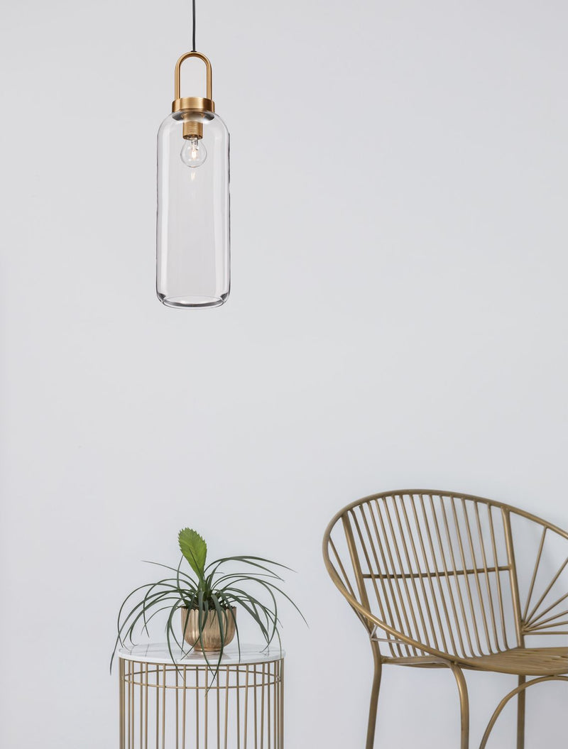 Suspension Irvine dorée, verre, H 255 cm