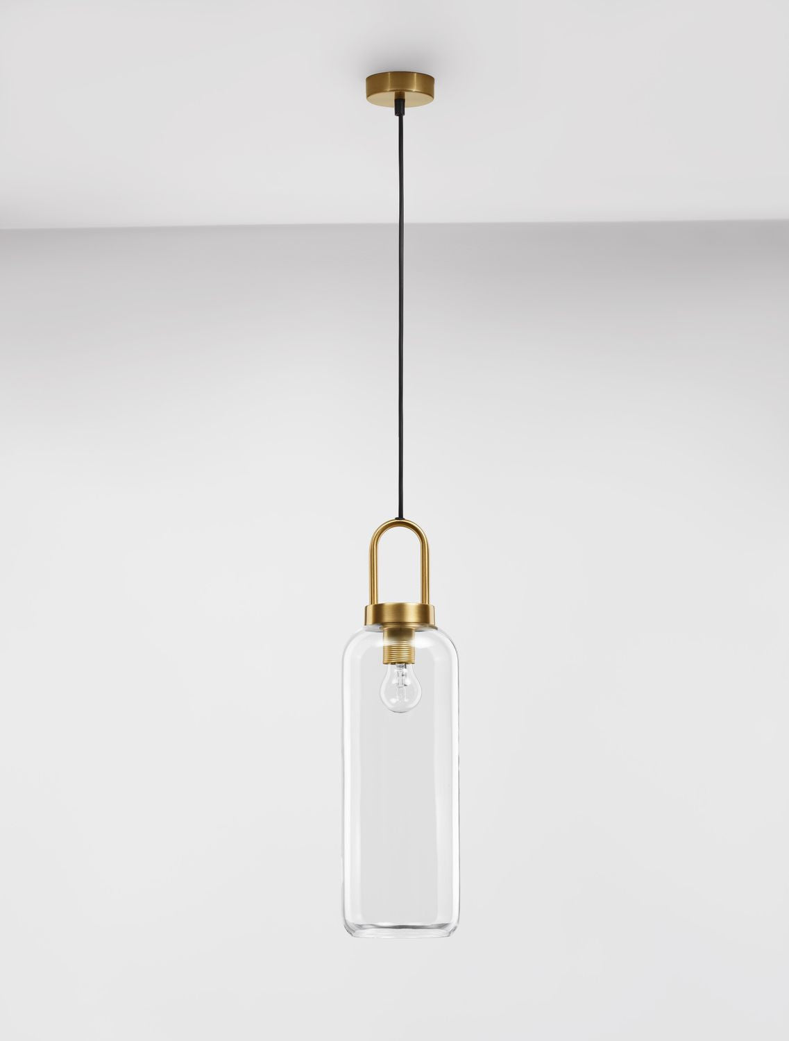 Suspension Irvine dorée, verre, H 255 cm