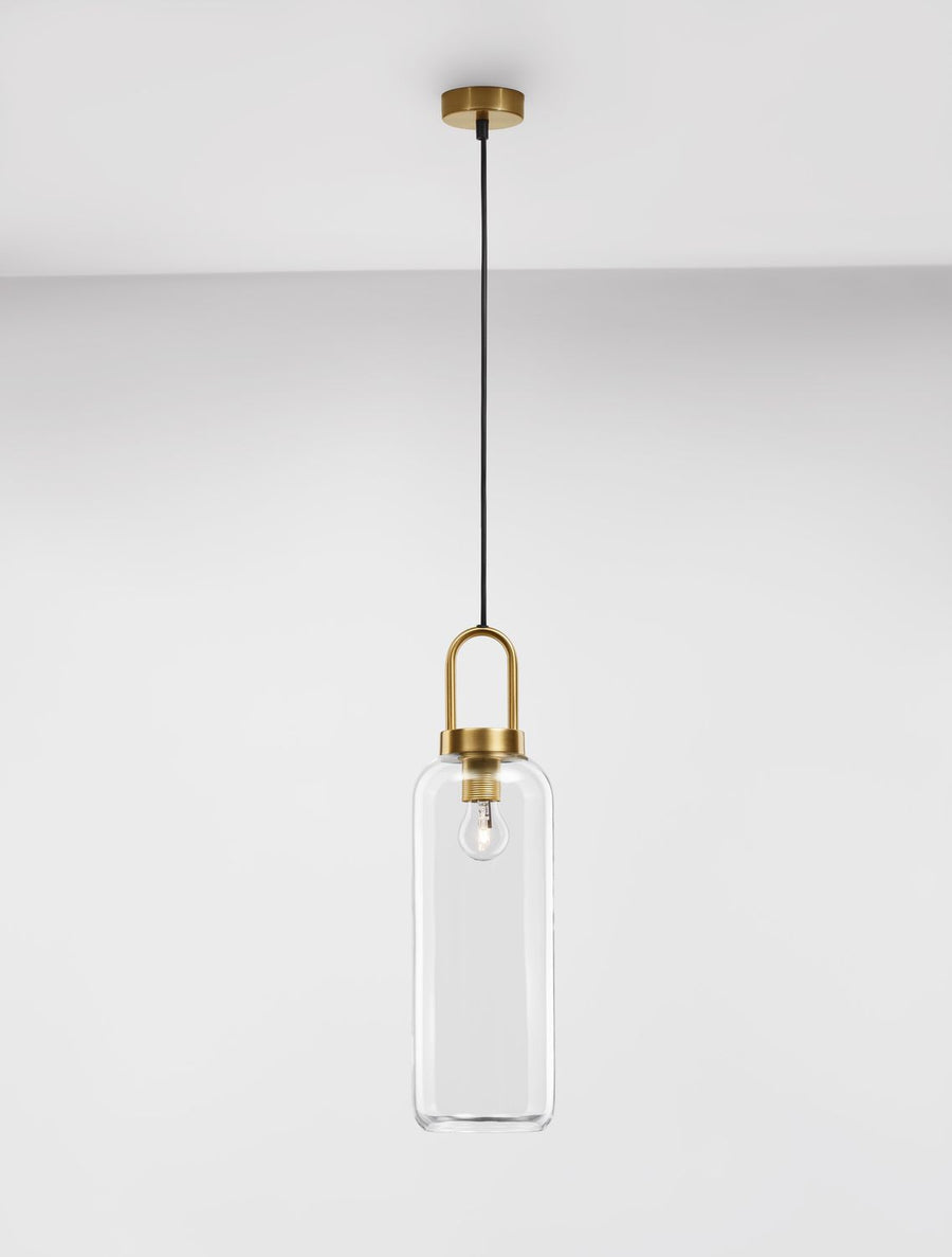 Suspension Irvine dorée, verre, H 255 cm