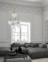 Suspension Mirano 5 lumières dorée, verre (9260212)