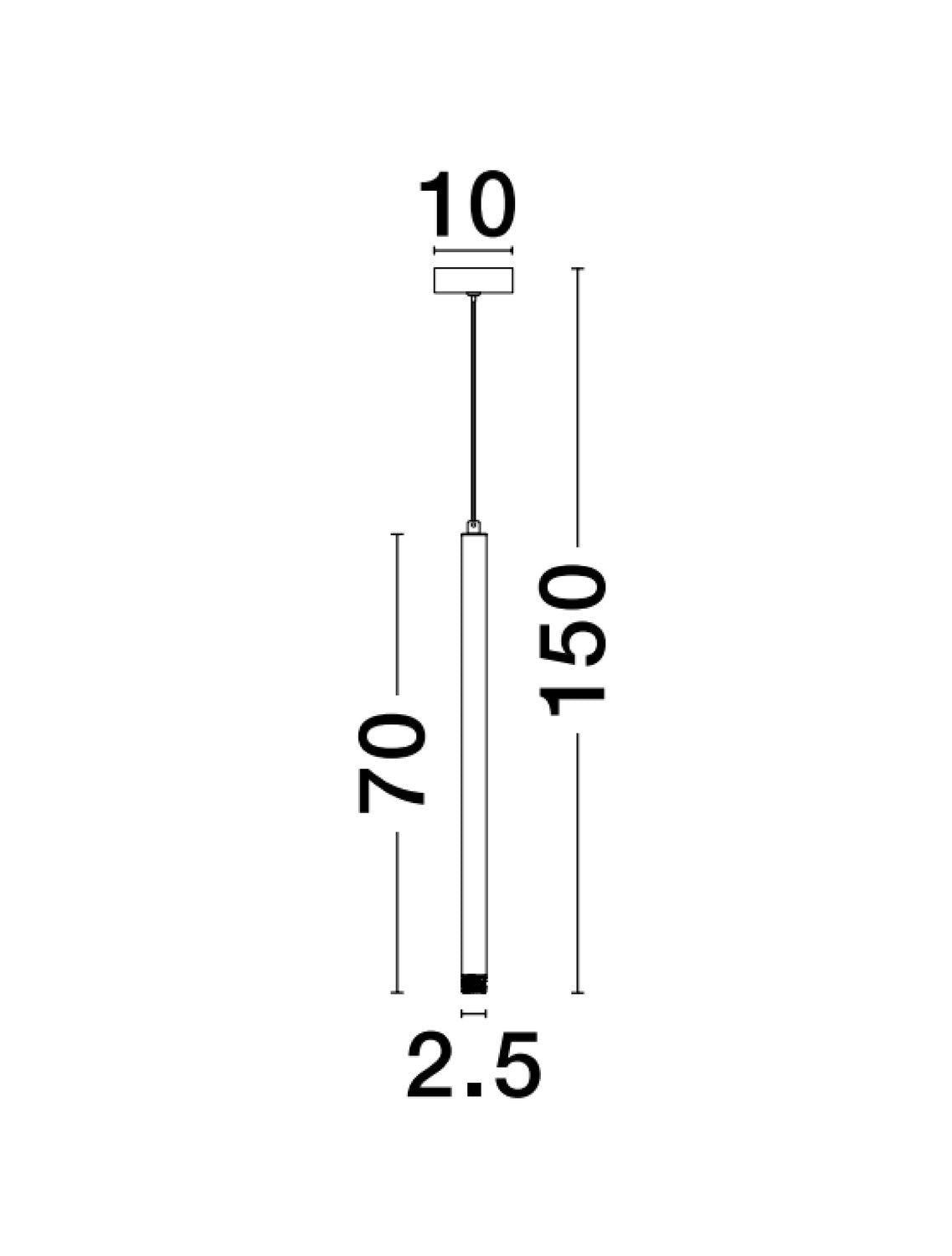 Suspension Trimle dorée, H 150 cm (9287919)