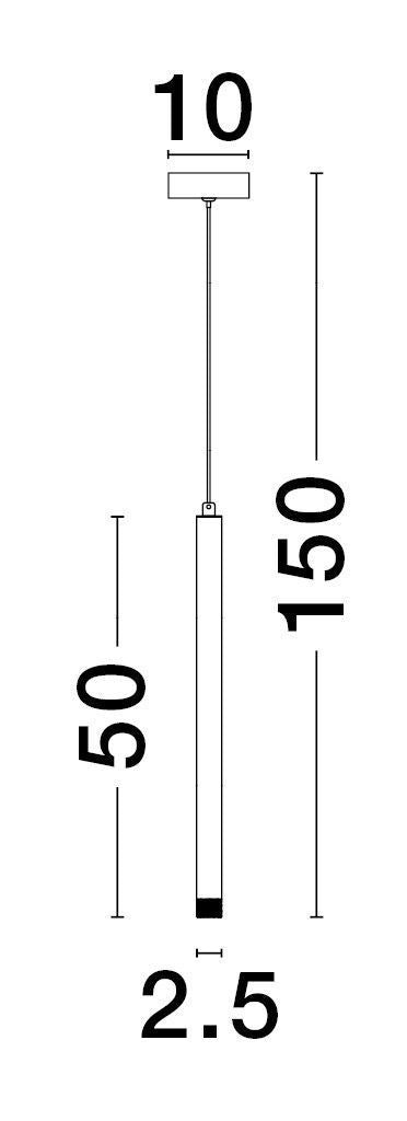 Suspension Trimle noire, H 150 cm (9287920)