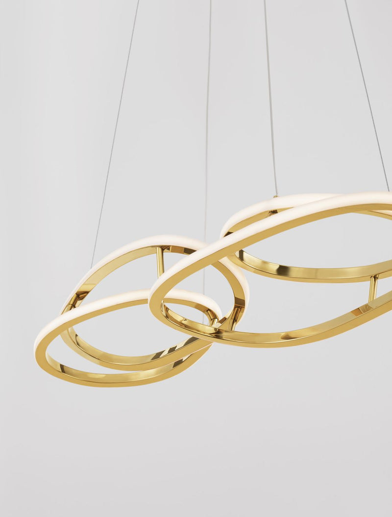 Suspension Nudos dorée, H 150 cm (9289085)