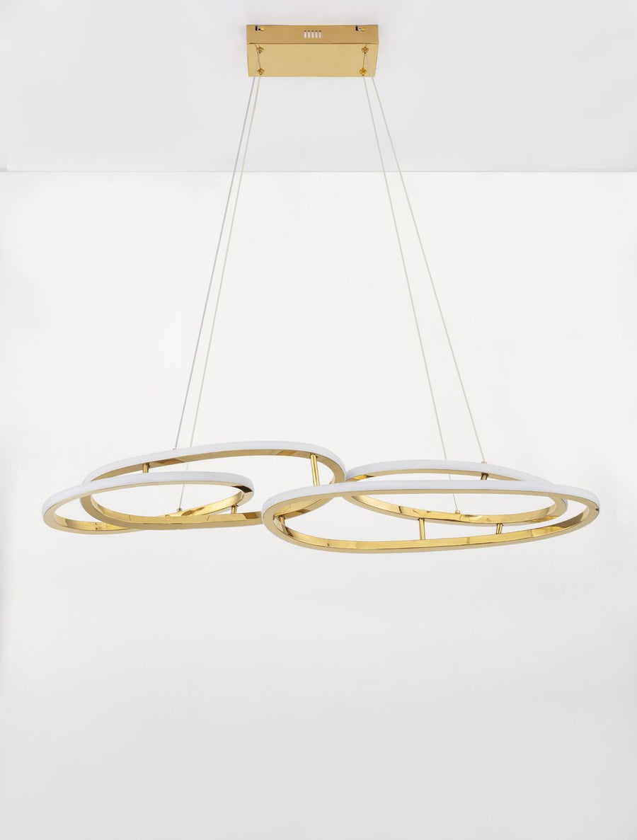 Suspension Nudos dorée, H 150 cm (9289085)