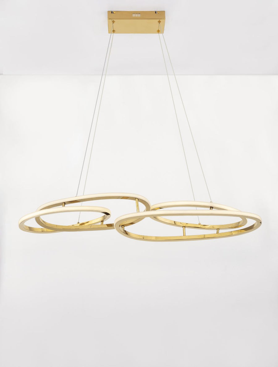 Suspension Nudos dorée, H 150 cm (9289085)