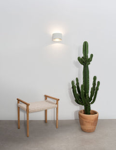 Applique extérieure Chez blanche, verre, L 85 cm