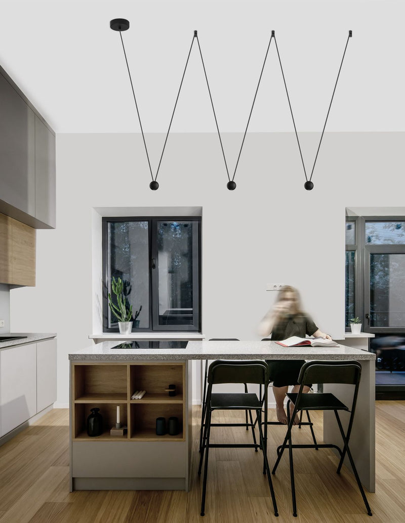 Suspension Nocci noire, L 320 cm
