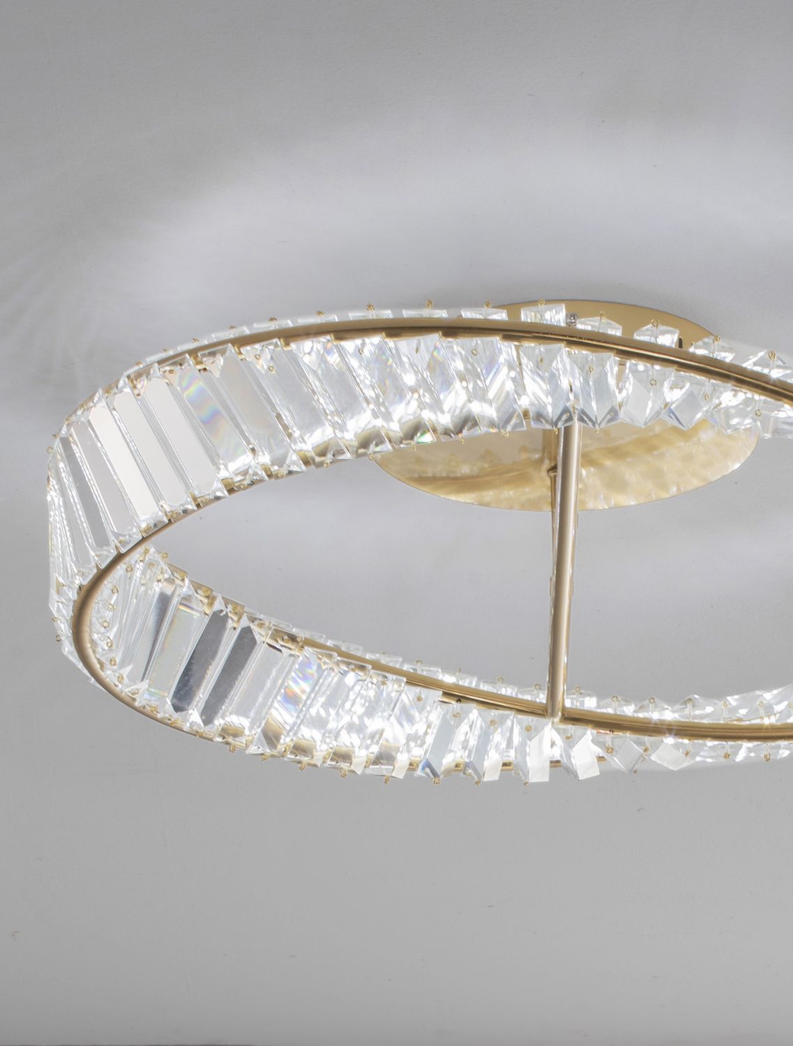 Plafonnier Aurelia doré, cristal, Ø 60 cm (9333060)