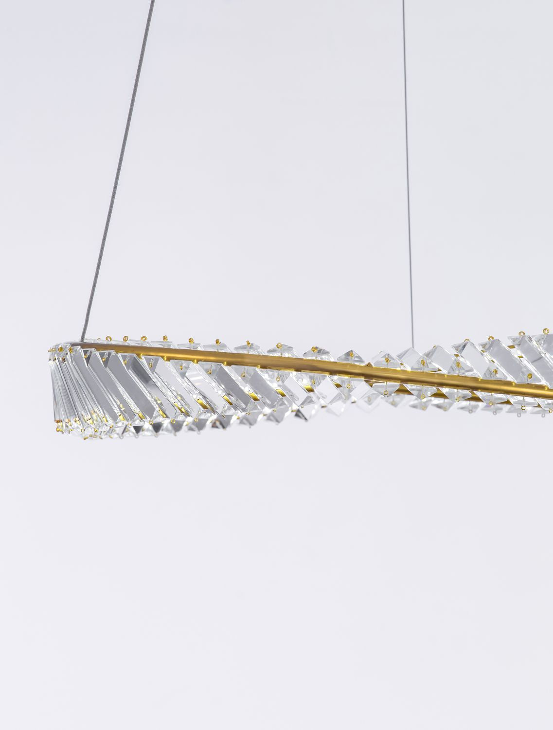 Suspension Aurelia dorée, cristal, H 120 cm (9333061)